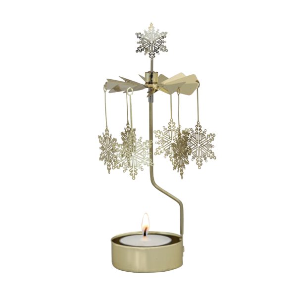 Golden Snowstar Rotary Candle Holder - Pluto Design