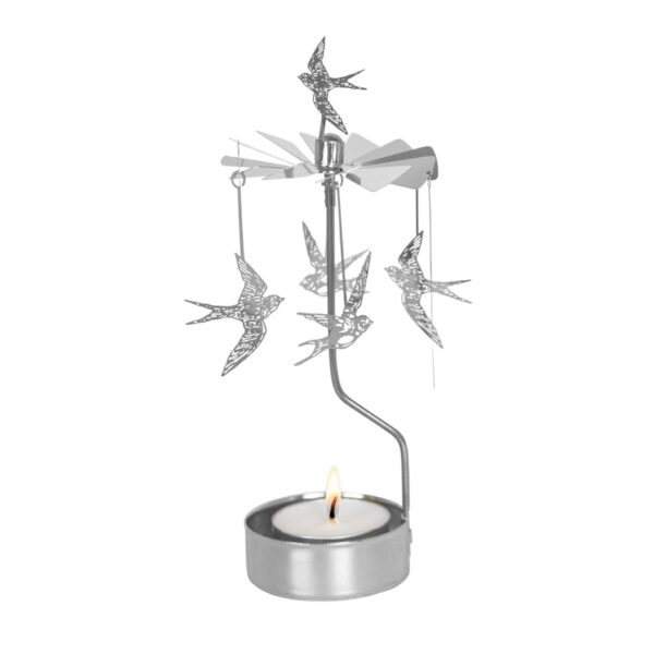 Silver Swallow Rotary Candle - Pluto Design
