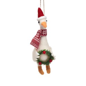 Goose with Wreath Felt hanger